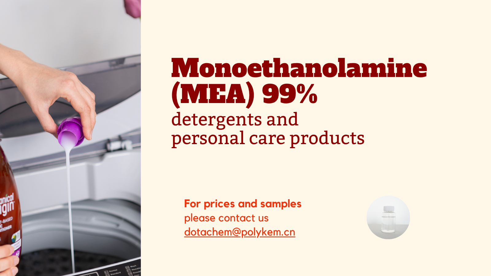 Monoetanolamina (MEA) 99%: l'ingrediente principale nei detergenti e nei prodotti per la cura personale